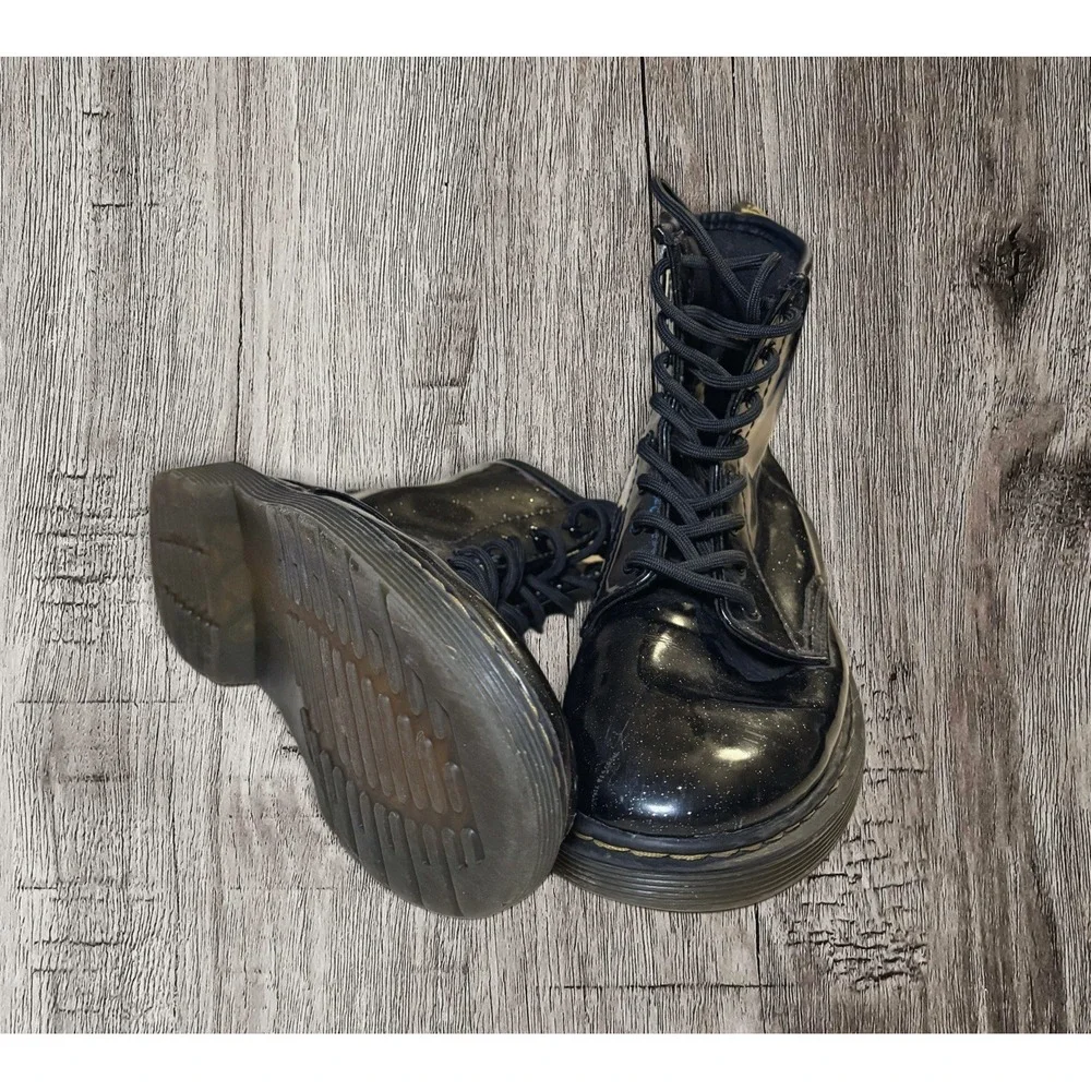 Dr. Martens Doc Boots Youth Size 3 Black Leather Side Zipper1460 J AW004